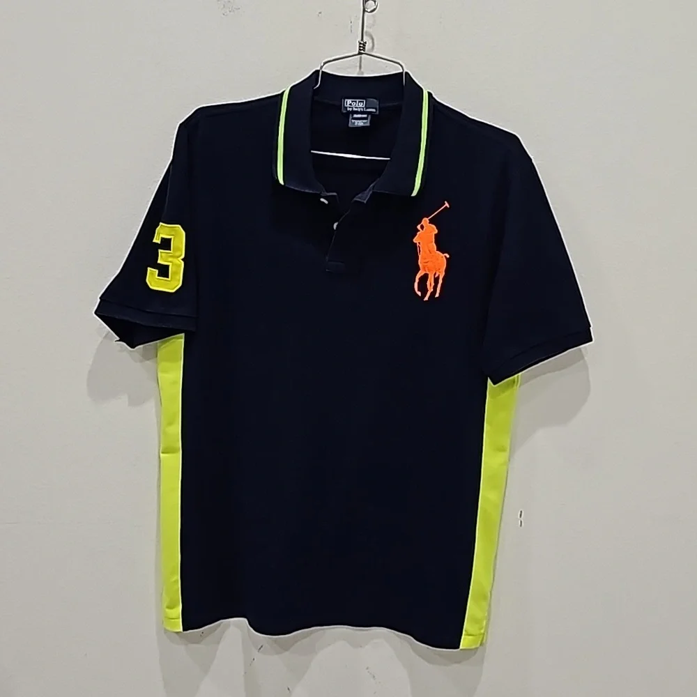 Ralph Lauren men’s big Pony polo XL Navy bright green